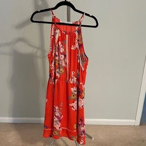 Collective Concepts Coral and Purple Floral Dress